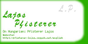 lajos pfisterer business card